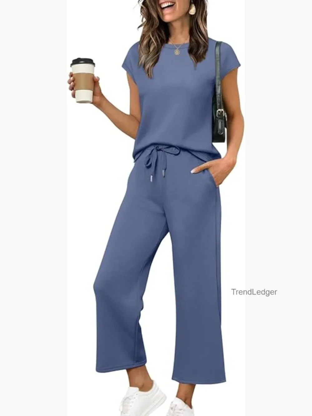 Two Piece Sets for Women Cap Sleeve Lounge Matching Outfits